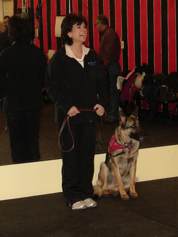 Rick Froton of Fortunate K9 with a boarding dog